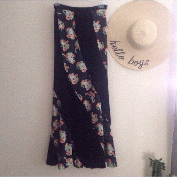 Free People velvet floral maxi skirt - Picture 5 of 6